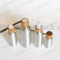 Cosmetic Aluminum Bottle with Bamboo Screw Top (PPC-ACB-064)